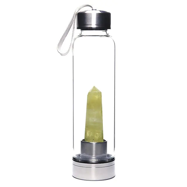 500ml Natural Crystal Water Bottle Yellow 401-500ml Water Bottles crystal water bottle dinning dinning table home New Arrival water bottle