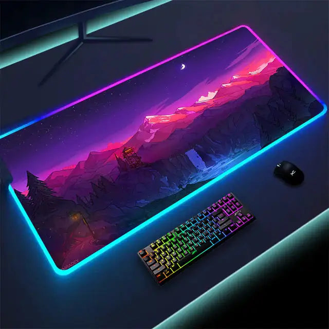 Luminous LED Lighting Mouse Pad Desk Mat computer Computer Accessories computer table accessories Computers Computers & Accessories electronics Electronics & Gadgets electronics accessories Luminous LED Lighting Mouse Pad RGB mouse and keyboard mat for computer table